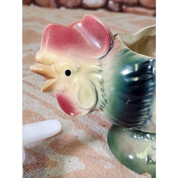 1950's Royal Copley Rooster Planter Vase - Picture 3 of 11